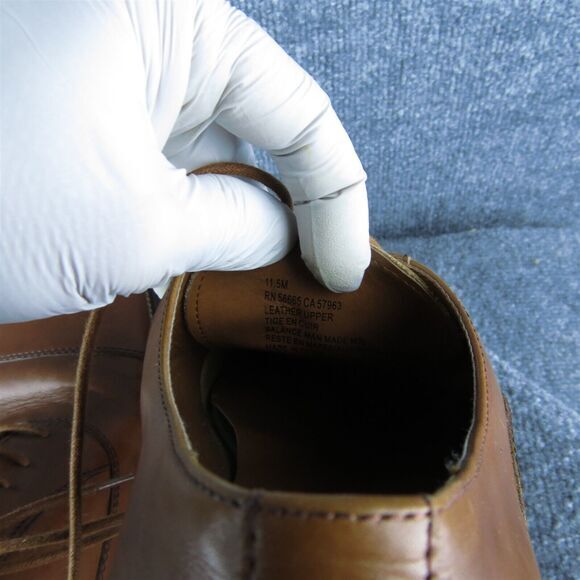 Nordstrom Shop Toe Cap Men Oxford Shoes Size 11.5 Medium Brown Lace‎ Up - Picture 7 of 10